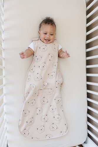 Image of Woolino Toddler Sleeping Sack, 4 Season, Merino Wool and Organic Cotton, Baby Sleep Bag, 2-4 Years, Teddy Bear