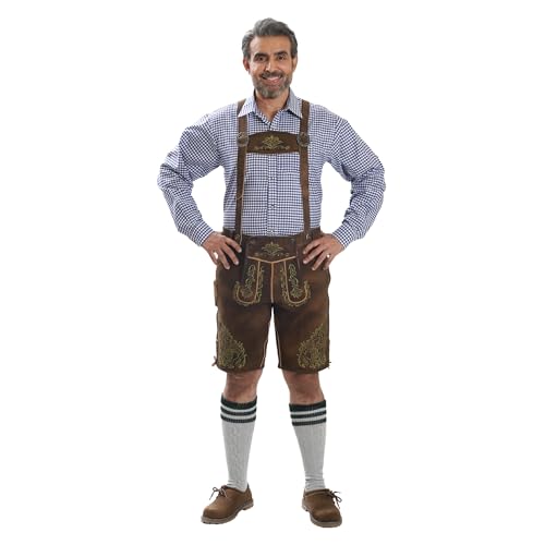 Image of Bavarian Suspenders for men | Authentic Lederhosen suspenders with buckles for Oktoberfest Costume