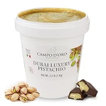 CAMPO DORO Dubai Pistachio Sweet Cream Spread, 20% Pistachios, Rich and Nutty Butter, 2.2 lbs 1 kg, Product of Sicily Italy Dubai