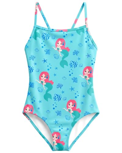Image of weVSwe Baby Girl Swimsuit One Piece Swimsuit Cute Toddler Girls Sleeveless Bikini Kids 2-10 Years