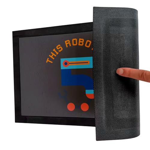 Paillasson noir 60x40cm robot machine tapis d'entrée original - 5