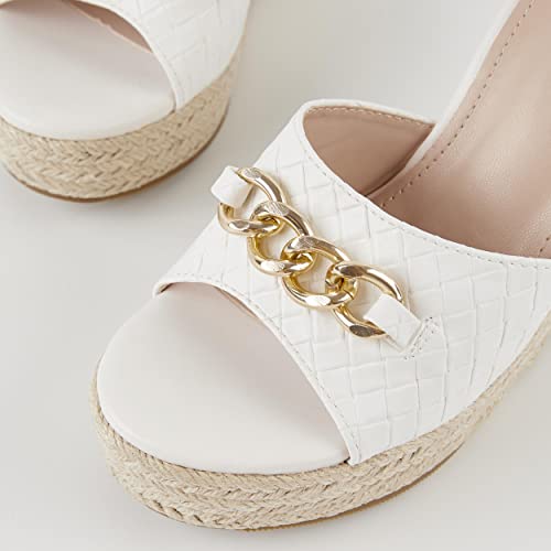 Image of Coutgo Women's Wedge Sandals Platform Espadrille Heel Chain Slip On Casual Summer Slides