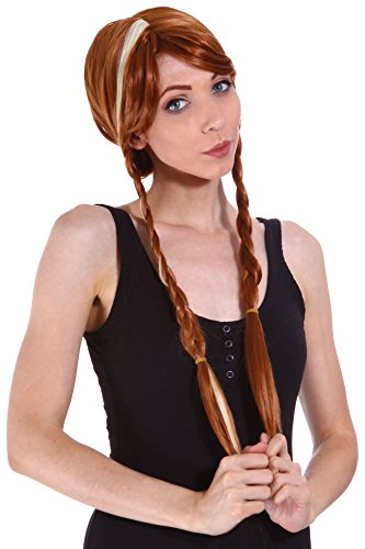 Simplicity Women's Girls Disney Frozen Anna Cosplay Party Elsa Wigs, Gold Brown
