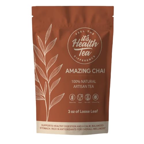 Amazing Chai Herbal Tea – Rooibos, Cinnamon, Ginger, Cardamom & Cloves – Caffeine-Free Spiced Blend for Digestive Comfort & Calm Balance – 3 oz Loose Leaf – Antioxidant-Rich Wellness Tea