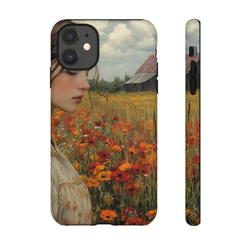 Coque iPhone 11 fleurs et grange pour un style bucolique