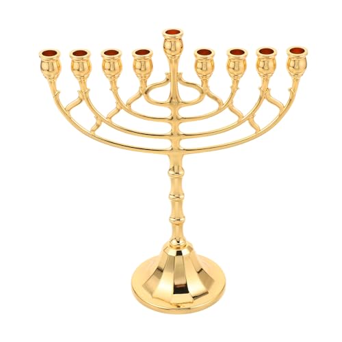 Candélabre à 9 branches Hanoukka grand chandelier en métal pour table et fêtes