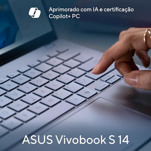 Notebook ASUS Vivobook S 14, Core Ultra 7, 32 GB, 1.0 TB SSD, W11 Home, Tela 14.0'' OLED, Mist Blu