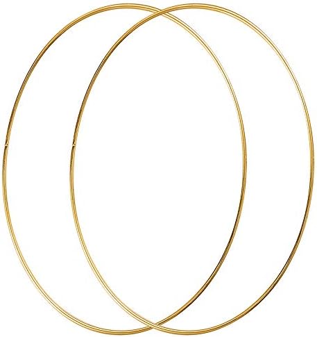 Sntieecr 2 Pack 14 Inch Large Metal Floral Hoop Wreath Macrame Gold Craft Hoop Rings for Making Home Decorations, Wedding Wreath Decor, Dream Catcher and DIY Wall Hanging Crafts