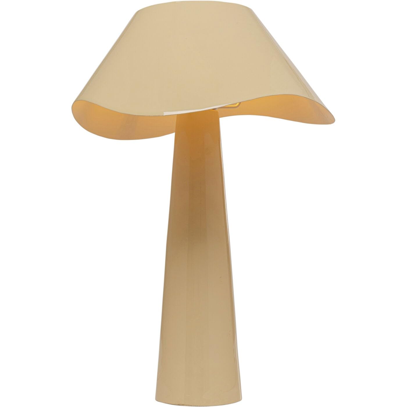 Kare Design Tischlampe Cloudy Rund Ecru, 49cm Höhe, Weiß, Beige, Edelstahl, Metall, Moderne Tischleuchte, Büro, Wonzimmer, keine Leuchtmittel inklusive, 49x34x34 cm (HxBxT)