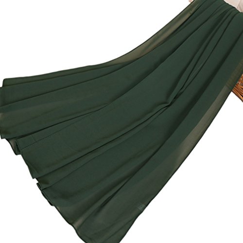 Image of LMVERNA Solid Color Bubble Chiffon Scarf for Women Fashion Soft Hijab Long Scarf Wrap Scarves