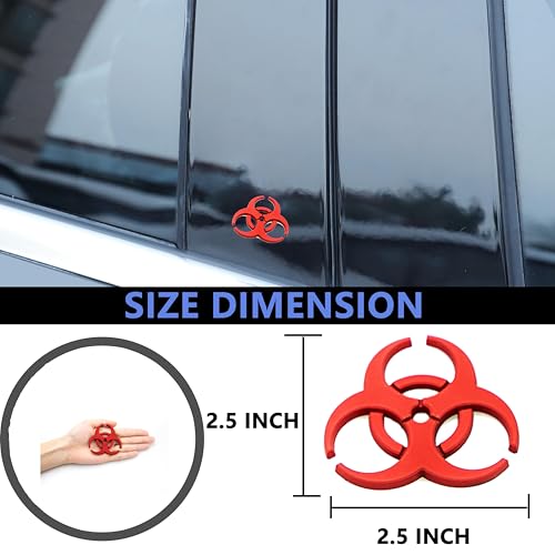 2X 3D Metal Badge car Logo Protection Umbrella Biochemical Modification 3D Emblem Car Motorcycle Decal Metal Emblem (Red) - Thumbnail 4
