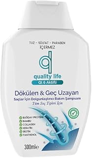 Ql 6 Aktifli Şampuan Dökülme Karşıtı Geç Uzayan Saçlar Tuzsuz Parabensiz Sülfatsız Hızlı Saç Uzatma 