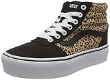 Construcción vulcanizada Vans Ward Hi Platform, Sneaker Mujer, Multicolor Cheetah Black White, 41 EU