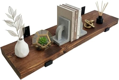 Top Notch Home & Living Handcrafted Rustic Wooden Wall Shelf, Inc...