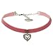 Produktbild Alpenflüstern Trachten-Samt-Kropfband Strassherz Hirsch Trachtenkette enganliegend, Kropfkette elastisch, Damen-Trachtenschmuck, Samtkropfband schmal rosa-rosé DHK263