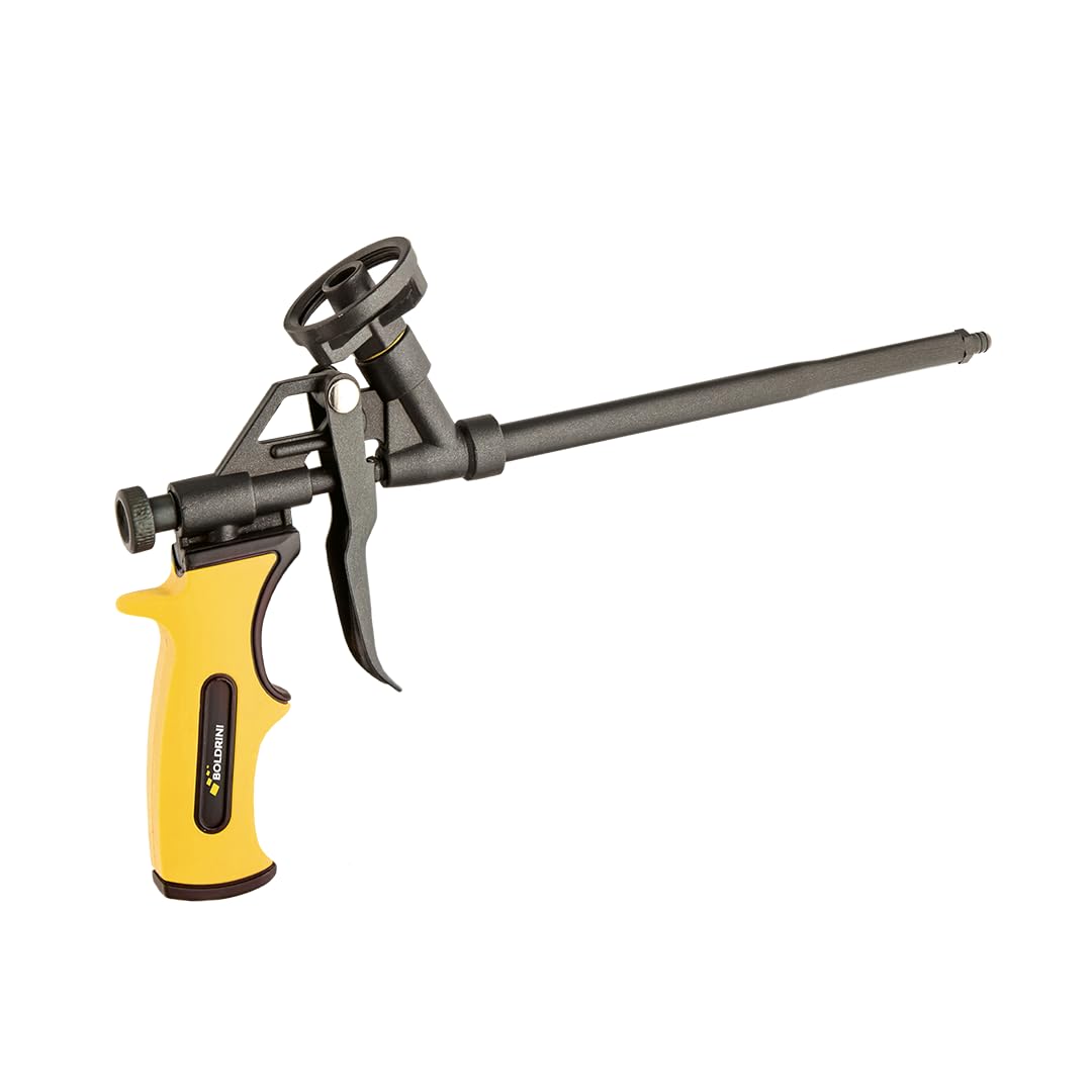 Pistola per Schiuma Poliuretanica | Corpo in Metallo con Rivestimento Antiadesivo PTFE | Regolazione Precisa del Flusso | Impugnatura Ergonomica | Per Schiume PU, Serramenti, Isolamento e Riempimento