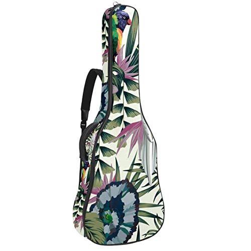 Sac guitare acoustique avec organiseur intégré motif tropical chic