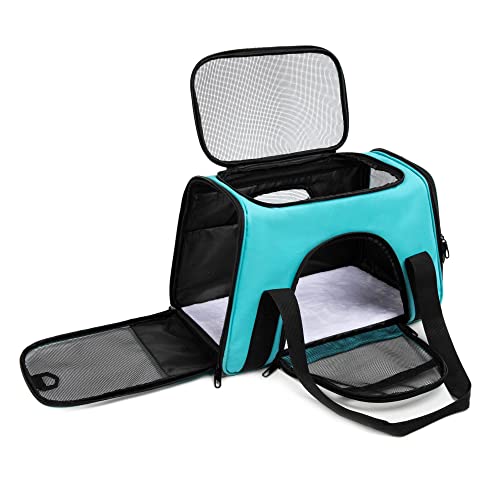 Pet-CarrierDog-Carrier-Cat-Carrier-Airline-ApprovedCollapsible-Soft-Sided-TSA-Approved-Pet-Carrier-for-Medium-and-Small-Cats-Puppies-Up-to-15-Lbs-Cat-Travel-CarrierMedium-Blue