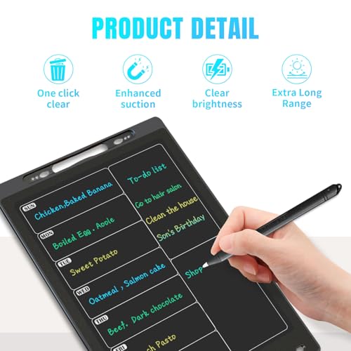 Image of Magnetic Weekly Chore Chart for Adults, 9.8 inchx6.7 inch Small to Do List Dry Erase Board for Fridge Grocery Shopping Kitchen Menu Planning Whiteboard Refrigerator Digital Notepad Blackboard Meal Planner