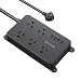TROND Power Strip with 3 USB Ports, ETL Listed, 5 Widely-Spaced Outlets, Flat Plug, 15A 5ft Extension Cord, Wall Mount, for Home Office Accessories