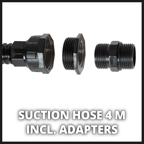 Original Einhell Saugschlauch 4 m (Pumpen-Zubehör, für Einhell Pumpen, Hauswasserwerke & -automaten, Länge 4 m, Ø 25 mm, inkl. Adapter, Doppelnippel, Rückschlagventil)