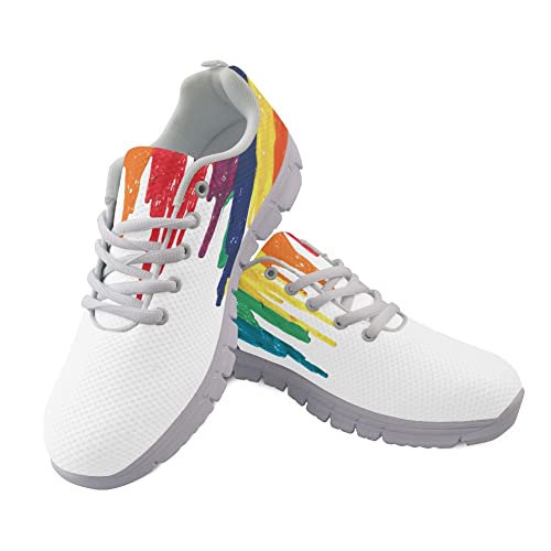 Jeiento Womens Walking Sneakers Tennis Shoes - Flag Shoes Breathable Comfortable Non Slip Athletic Running Jogging Gym Workout Casual Sport Shoe