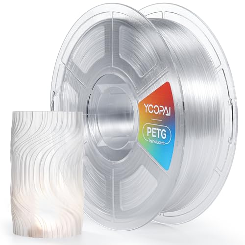 YOOPAI PETG Filament 1.75mm High Clarity Clean Surface Consistent Printing 1KG (2.2lbs) 3D Printer Filament PETG Transparent