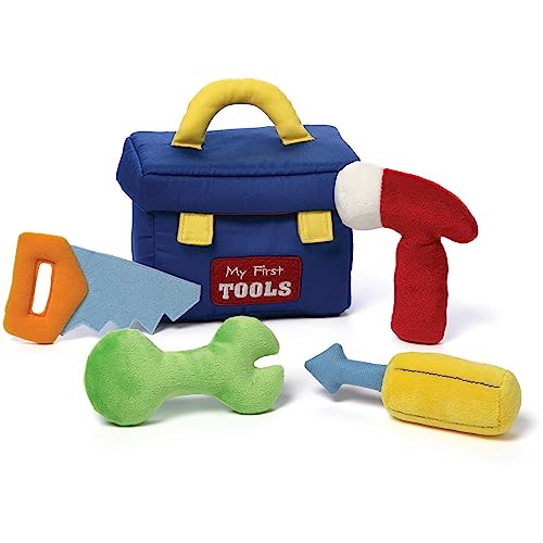Image of Baby GUND Play Soft Collection, My First Toolbox 5-Piece Plush Playset with Rattle, Squeaker and Crinkle Plush Toys, Sensory Toy for Babies and Newborns, 7.5”