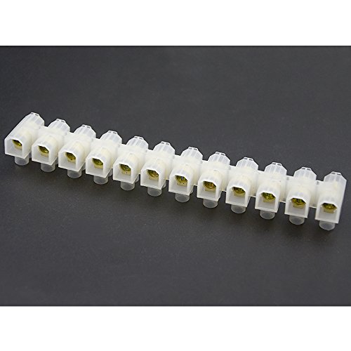 Xingyheng 6Pcs 30A 60A 12 Position Double Row Screw Terminal Block Environmental Friendly Flame Retardant Nylon Terminal Barrier Block Connector For All Wide Use(White) #TOP4