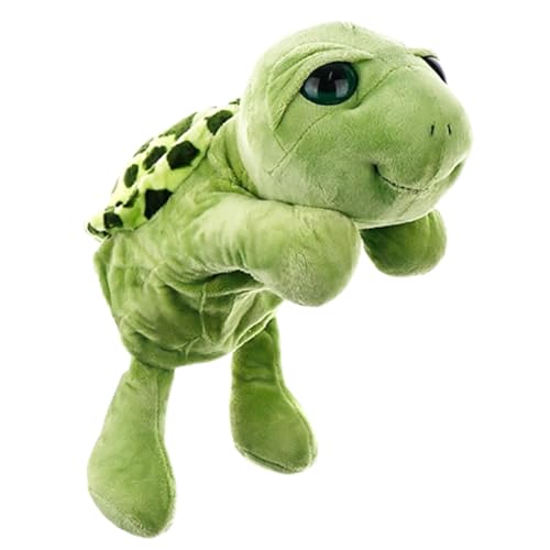 Schildkröten-Handpuppe – Lustige Plüschpuppe – Tierpuppe Mit Beweglichem Mund Für Kinder, Eltern, Theater | Weiches Spielzeug, Cartoon-Stil, Interaktiv, Pädagogisch, Geschenk Für & Mädchen