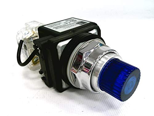 RADWELL Verified Substitute HT8GTBV7SUB 120V, 1NO/1NC, Blue, LED, Pilot Light - 30MM Push-to-Test Pilot Light, Substitute for Eaton Corporation HT8GTBV7