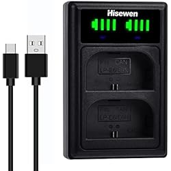 Cargador Canon 80D LP-E6 LP-E6N Cargador USB Dual Compatible con Canon EOS 80D 90D 70D 7D 6D Mark II 60D R6 5Ds R 5D Mark IV III XC10 + Cable USB LC-E6 CBC-E6 Cargador Doble Cable de Carga