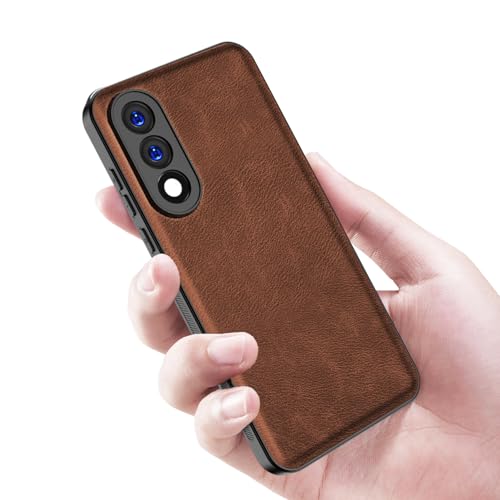 Image of Kapa Tux Leather Back Cover for OnePlus Nord 5 | Slim Shockproof Camera Protection Bumper Case (Brown)