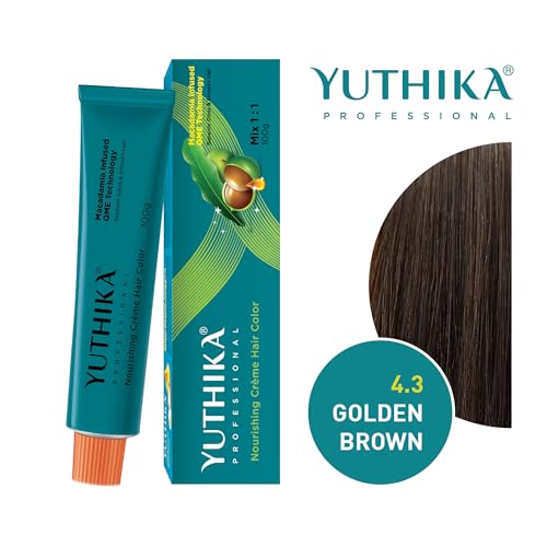 Image of Yutika Professional Creme Hair Color 100gm Golden Brown 4.3