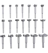Rocaris 20Pcs Forstner Drill Bits, Tungsten Steel Woodworking Hole Saw Set, Wood Cutter Auger Ope...