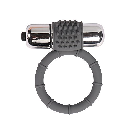 Anillo vibrante gris con motor de alta intensidad y silicona flexible 3
