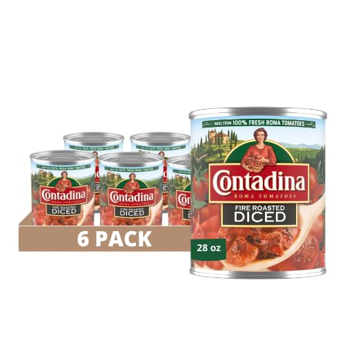 Contadina Fire Roasted Diced Tomatoes 28 oz Cans (Pack of 6)
