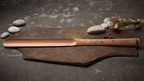 Mother Of Pearl Inlay Art Butterfly Flower 20 Inch Long Wooden Handled Shoe Horn Shoehorn With Leather String For Hanging #TOP3