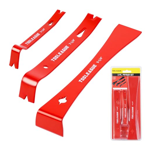TOOLEAGUE 3-teiliges flaches Mini-Hebelstangen-Set, 14 cm, 19,8 cm, kleine Brechstange, 24,9 cm Imker-Schaber mit Nagelzieher, Holzbearbeitungswerkzeuge, Bienenstock-Werkzeug