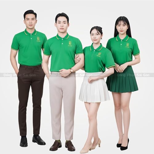 Áo thun đồng phục công ty màu xanh lá cao cấp cover art