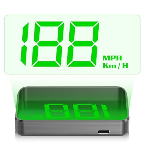 WIYETY Proyector de velocímetro HUD y Speedometer GPS digital KM/H, interfaz USB Plug and Play, ajuste de brillo automático