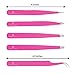 Alfaly Tweezers Set - Professional Stainless Steel 5-Piece Precision Tweezer for Men & Women - Great for Facial Hair Removal, Eyebrow Shaping, Splinters & Ingrown (Pink)
