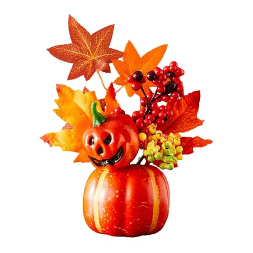 perfk Decorazione autunnale con zucca di Halloween, finta zucca ornamentale, decorazione del Ringraziamento per, scrivania, tavolo, centrotavola, Style D
