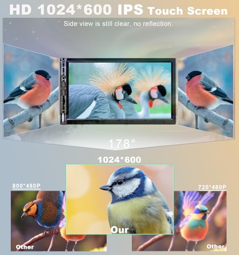 Wireless Apple CarPlay - 7 Inch Car Stereo -Double Din Car Radio Android Auto,Bluetooth 5.2,IPS 1024 * 600 Display,FM Radio, Backup Camera,Online Navigation,178 * 100mm,Car Audio Receivers - Image 4