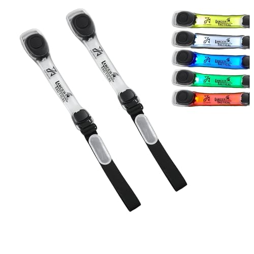 Lancer Tactical x Zion Arms LED Arm Band with Multi-Color Lights for Airsoft, Running, Hiking, Paintball (Only Two Included)