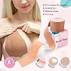 Hopkost Boob Tape Breast Lift Tape for Large Breasts with 2 Pcs Nipple Covers Invisible Boobtape for A-G Cup Beige