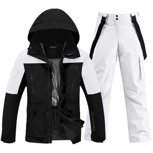 Mens Ski Suit Waterproof Snowsuits Two Piece Snowboard Jacket and Pants Set Outdoor Winter Snow Suits Windproof