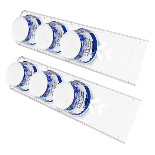 Sophico Yogurt Organizer for Fridge, 4 Capacity Yogurt Sliders for Refrigerator, Yogurt Holder with Adhesive Tapes for 3 - Detailed View
