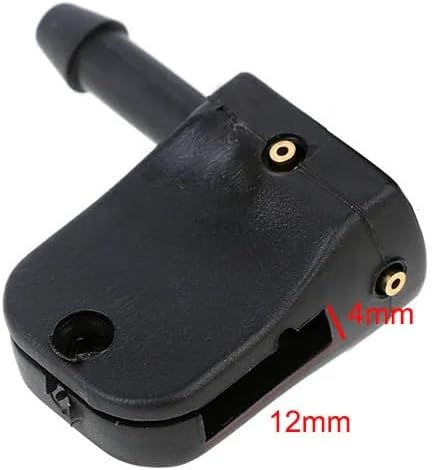 Windshield Washer Nozzle Valve Kit with Hose and T-Connectors, Black