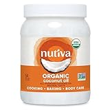Nutiva Organic Steam-Refined Coconut Oil, 54 Fl Oz, USDA Organic, Non-GMO, Vegan, Keto, Paleo, Neutral Flavor and Aroma for Cooking & Natural Moisturizer for Skin and Hair